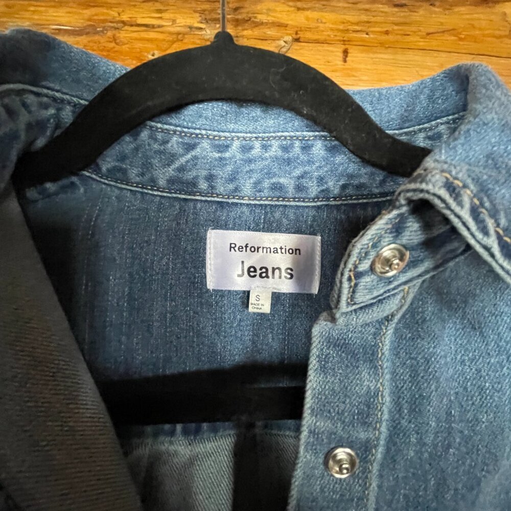 Reformation Blue Denim Button-Down Shirt - Picture 10 of 10